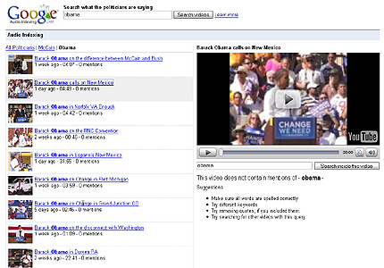Google Audio Indexing