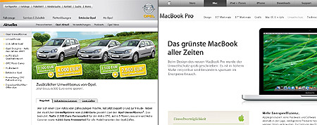 Umweltschutz bei Opel und Apple