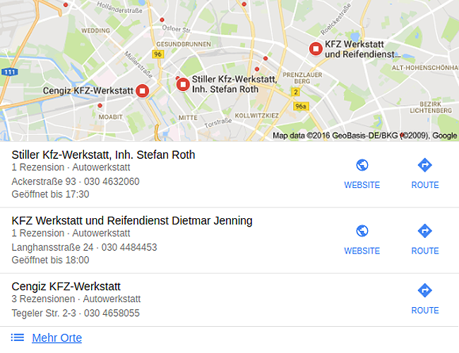 Google Firmeneinträge
